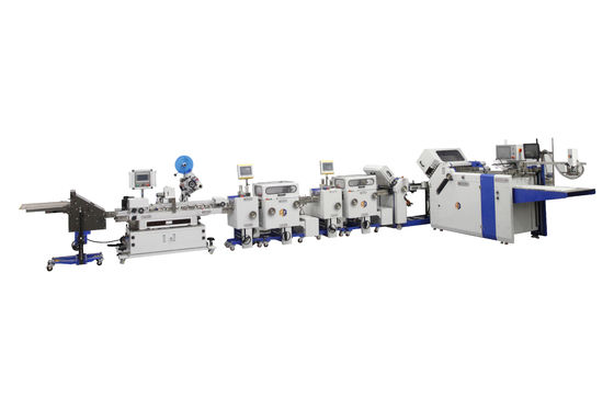 Máquina farmacêutica de alta velocidade 600mm da dobradura do folheto com rotulagem de 600TS/480TS