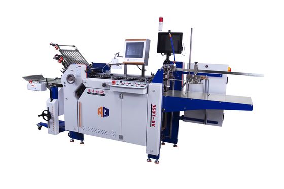 Máquina de dobragem automática de alta velocidade com mesa de entrega para pasta de papel manual comercial