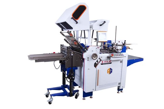 Máquina de Dobrar Papel Eficiente Largura 480*750mm Tamanho Folhetos Folha de Folha de Folha de Folha com Empilhador